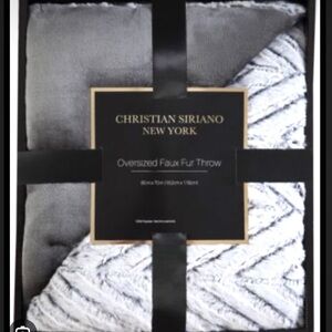 Christian Siriano gray chevron fleece throw NIB